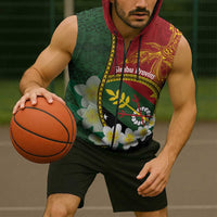 Personalised PNG Simbu Provins Sleeveless Zip Hoodie Papua New Guinea Plumeria Melanesian Pattern LT14 - Polynesian Pride