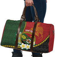 Personalised PNG Simbu Provins Travel Bag Papua New Guinea Plumeria Melanesian Pattern LT14 - Polynesian Pride
