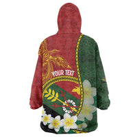 Personalised PNG Simbu Provins Wearable Blanket Hoodie Papua New Guinea Plumeria Melanesian Pattern LT14 - Polynesian Pride