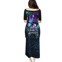 Polynesia Suicide Prevention Awareness Puletasi Your Life Is Worth Living For Polynesian Blue Pattern LT14 - Polynesian Pride