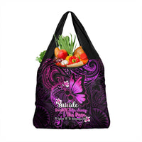 Polynesia Suicide Prevention Awareness Grocery Bag Your Life Is Worth Living For Polynesian Pink
