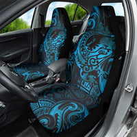 New Zealand Tuatara Car Seat Cover Aotearoa Maori Clematis Flowers - Blue LT14 - Polynesian Pride