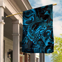 New Zealand Tuatara Garden Flag Aotearoa Maori Clematis Flowers - Blue LT14 House Flag Blue - Polynesian Pride
