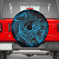 New Zealand Tuatara Spare Tire Cover Aotearoa Maori Clematis Flowers - Blue LT14 - Polynesian Pride
