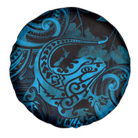 New Zealand Tuatara Spare Tire Cover Aotearoa Maori Clematis Flowers - Blue LT14 - Polynesian Pride