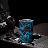 New Zealand Tuatara Tumbler Cup Aotearoa Maori Clematis Flowers - Blue LT14 - Polynesian Pride