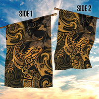 New Zealand Tuatara Garden Flag Aotearoa Maori Clematis Flowers - Gold LT14 - Polynesian Pride