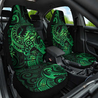 New Zealand Tuatara Car Seat Cover Aotearoa Maori Clematis Flowers - Green LT14 One Size Green - Polynesian Pride