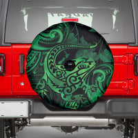 New Zealand Tuatara Spare Tire Cover Aotearoa Maori Clematis Flowers - Green LT14 - Polynesian Pride