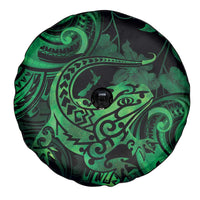 New Zealand Tuatara Spare Tire Cover Aotearoa Maori Clematis Flowers - Green LT14 - Polynesian Pride