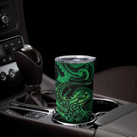 New Zealand Tuatara Tumbler Cup Aotearoa Maori Clematis Flowers - Green LT14 - Polynesian Pride