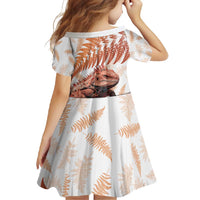 Red New Zealand Tuatara Family Matching Summer Maxi Dress and Hawaiian Shirt Aotearoa Sphenodon Punctatus Silver Fern LT14 - Polynesian Pride