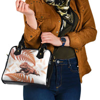 Red New Zealand Tuatara Shoulder Handbag Aotearoa Sphenodon Punctatus Silver Fern LT14 - Polynesian Pride
