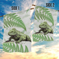 Green New Zealand Tuatara Garden Flag Aotearoa Sphenodon Punctatus Silver Fern LT14 - Polynesian Pride