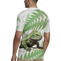 Green New Zealand Tuatara Rugby Jersey Aotearoa Sphenodon Punctatus Silver Fern LT14 - Polynesian Pride