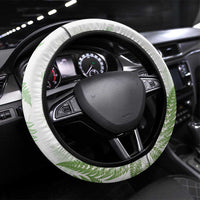 Green New Zealand Tuatara Steering Wheel Cover Aotearoa Sphenodon Punctatus Silver Fern LT14 Universal Fit Green - Polynesian Pride