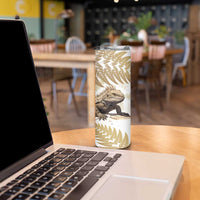 Gold New Zealand Tuatara Skinny Tumbler Aotearoa Sphenodon Punctatus Silver Fern LT14 - Polynesian Pride