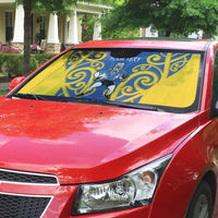 Otago Custom Rugby New Zealand Auto Sun Shade Aotearoa Maori Pukana Tiki Mascot