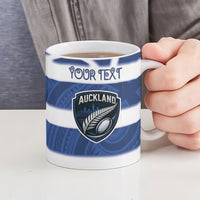 Auckland Custom Rugby New Zealand Ceramic Mug Aotearoa Maori Pukana Tiki Mascot