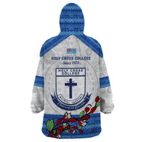 Fiji Holy Cross College Wearable Blanket Hoodie Happy 50th Anniversary Fijian Tagimoucia Tapa Pattern LT14 - Polynesian Pride