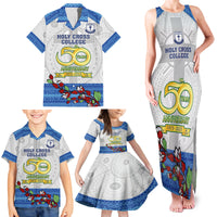 Personalised Fiji Holy Cross College Family Matching Tank Maxi Dress and Hawaiian Shirt Happy 50th Anniversary Fijian Tagimoucia Tapa Pattern LT14 - Polynesian Pride