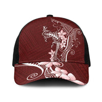 Oxblood Hawaii Baseball Net Cap Hammerhead Shark Tattoo Curve Polynesian - Polynesian Pride