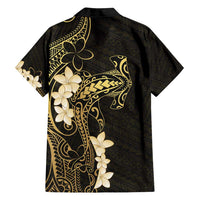Black and Gold Hawaii Family Matching Summer Maxi Dress and Hawaiian Shirt Hammerhead Shark Tattoo Curve Polynesian LT14 - Polynesian Pride