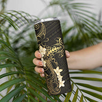 Black and Gold Hawaii Skinny Tumbler Hammerhead Shark Tattoo Curve Polynesian LT14 - Polynesian Pride