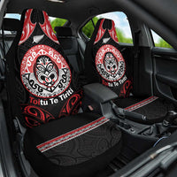 Aotearoa Toitu Te Tiriti Car Seat Cover Haka Tiki Honour The Treaty LT14 One Size Black - Polynesian Pride