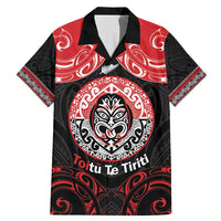 Aotearoa Toitu Te Tiriti Family Matching Mermaid Dress and Hawaiian Shirt Haka Tiki Honour The Treaty LT14 Dad's Shirt - Short Sleeve Black - Polynesian Pride