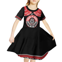Aotearoa Toitu Te Tiriti Kid Short Sleeve Dress Haka Tiki Honour The Treaty LT14 - Polynesian Pride
