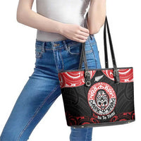 Aotearoa Toitu Te Tiriti Leather Tote Bag Haka Tiki Honour The Treaty LT14 - Polynesian Pride