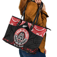 Aotearoa Toitu Te Tiriti Leather Tote Bag Haka Tiki Honour The Treaty LT14 - Polynesian Pride