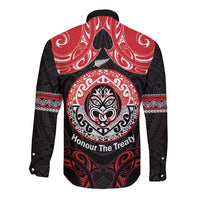 Aotearoa Toitu Te Tiriti Long Sleeve Button Shirt Haka Tiki Honour The Treaty LT14 - Polynesian Pride