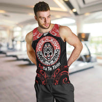 Aotearoa Toitu Te Tiriti Men Tank Top Haka Tiki Honour The Treaty LT14 Black - Polynesian Pride