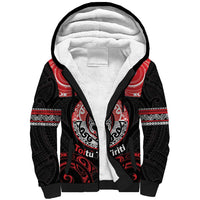 Aotearoa Toitu Te Tiriti Sherpa Hoodie Haka Tiki Honour The Treaty LT14 Unisex Black - Polynesian Pride
