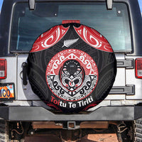 Aotearoa Toitu Te Tiriti Spare Tire Cover Haka Tiki Honour The Treaty LT14 Black - Polynesian Pride