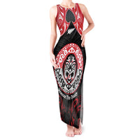 Aotearoa Toitu Te Tiriti Tank Maxi Dress Haka Tiki Honour The Treaty LT14 Women Black - Polynesian Pride