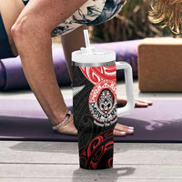 Aotearoa Toitu Te Tiriti Tumbler With Handle Haka Tiki Honour The Treaty LT14 - Polynesian Pride