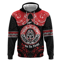 Aotearoa Toitu Te Tiriti Zip Hoodie Haka Tiki Honour The Treaty LT14 Pullover Hoodie Black - Polynesian Pride