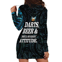 Personalized New Zealand Darts Beer Hoodie Dress Paua Shell Aotearoa Maori Tattoo LT14 - Polynesian Pride