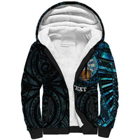 Personalized New Zealand Darts Beer Sherpa Hoodie Paua Shell Aotearoa Maori Tattoo LT14 Unisex Black - Polynesian Pride