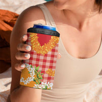 Prince Kuhio Aloha Hawaii 4 in 1 Can Cooler Tumbler Plumeria Ilima Lei Palaka Motifs LT14 - Polynesian Pride