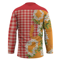 Prince Kuhio Aloha Hawaii Hockey Jersey Plumeria Ilima Lei Palaka Motifs LT14 - Polynesian Pride