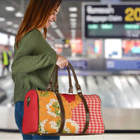 Prince Kuhio Aloha Hawaii Travel Bag Plumeria Ilima Lei Palaka Motifs LT14 - Polynesian Pride