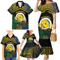 Personalised Malampa Day Family Matching Mermaid Dress and Hawaiian Shirt Vanuatu Provinces Polynesian Pattern LT14 - Polynesian Pride