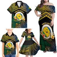 Personalised Malampa Day Family Matching Off Shoulder Maxi Dress and Hawaiian Shirt Vanuatu Provinces Polynesian Pattern LT14 - Polynesian Pride