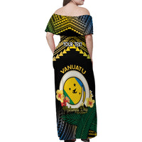 Personalised Malampa Day Family Matching Off Shoulder Maxi Dress and Hawaiian Shirt Vanuatu Provinces Polynesian Pattern LT14 - Polynesian Pride