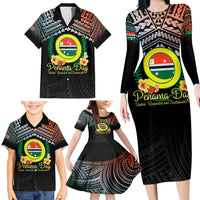 Personalised Penama Day Family Matching Long Sleeve Bodycon Dress and Hawaiian Shirt Vanuatu Provinces Polynesian Pattern LT14 - Polynesian Pride