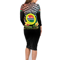 Personalised Penama Day Family Matching Long Sleeve Bodycon Dress and Hawaiian Shirt Vanuatu Provinces Polynesian Pattern LT14 - Polynesian Pride